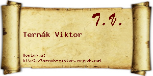 Ternák Viktor névjegykártya